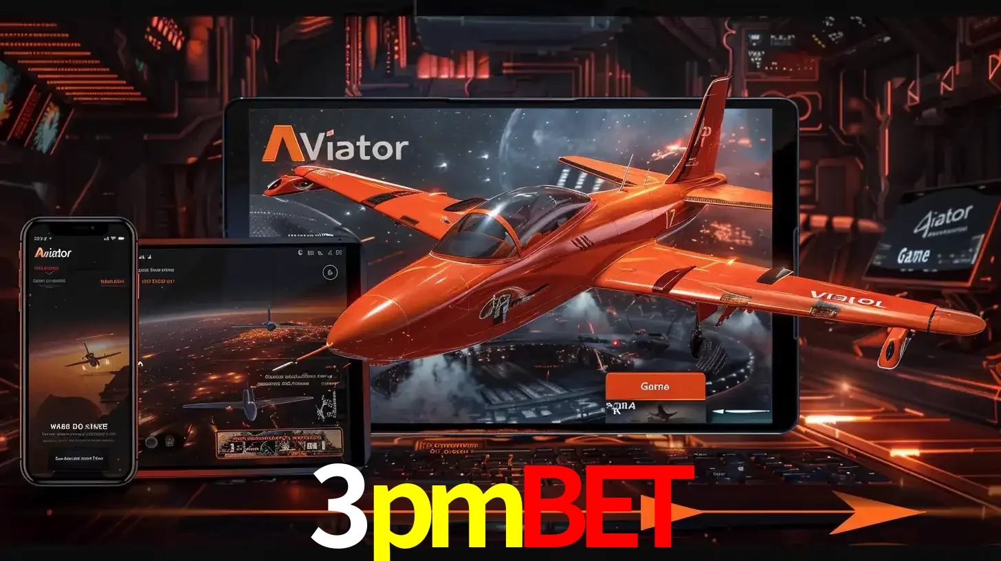 Apresentação tecnológica do jogo Aviator com um avião saindo da tela de um tablet, demonstrando a experiência imersiva em múltiplos dispositivos no 3pmbet.